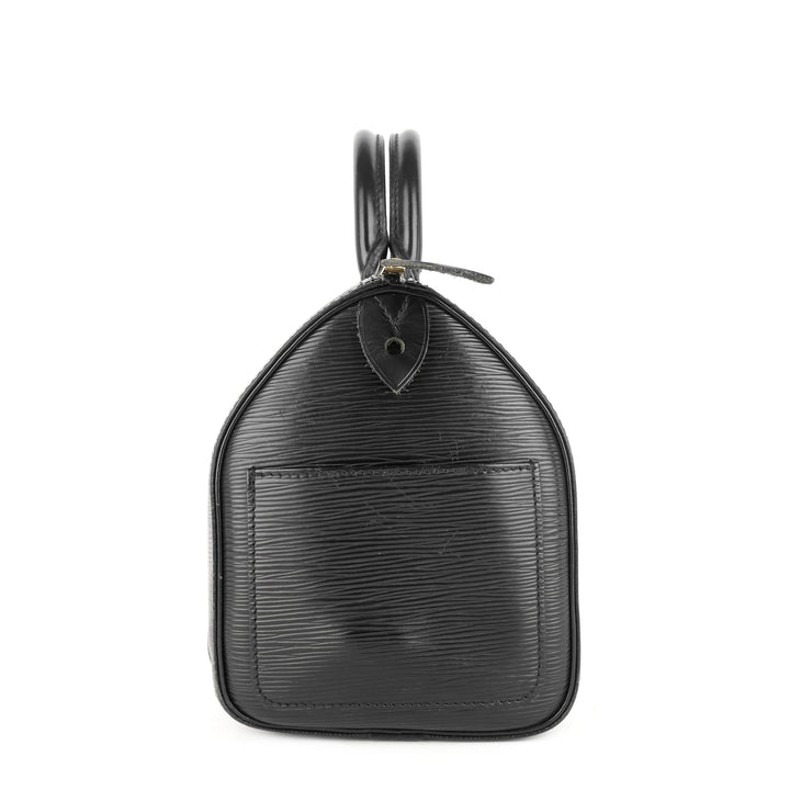 speedy 25 black epi leather bag