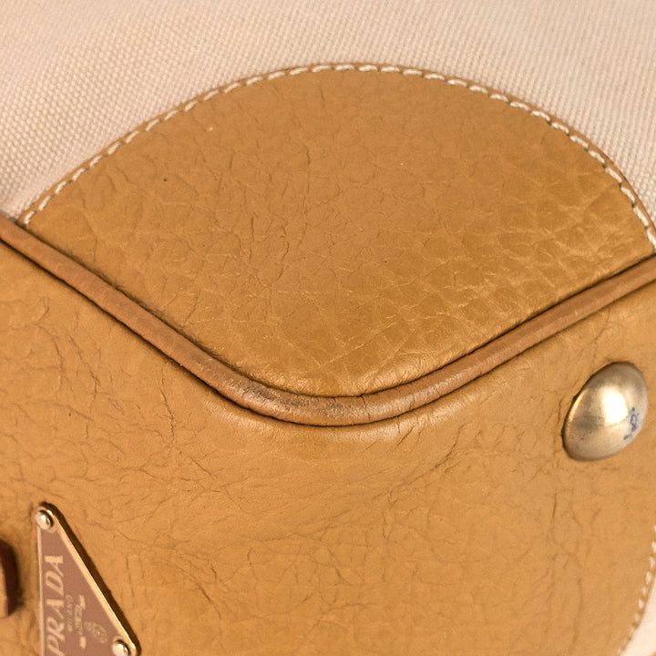 canvas and leather shoulder bag