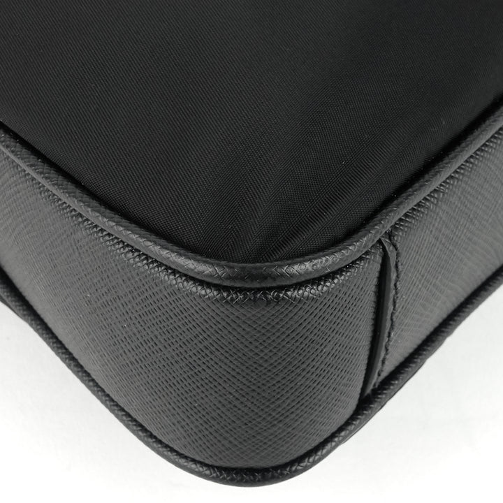 convertible tessuto nylon and saffiano leather briefcase bag