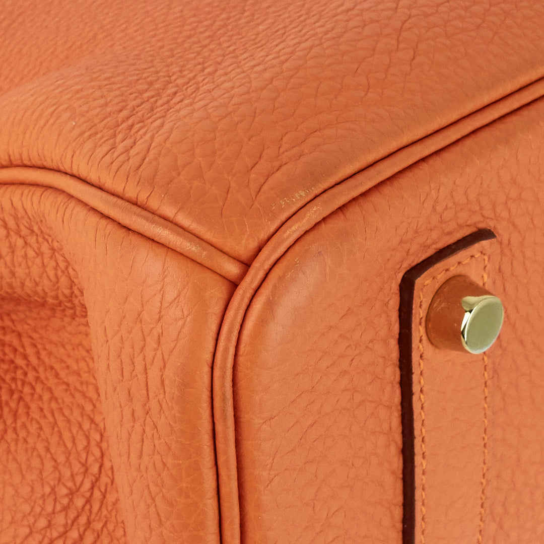 birkin 35 orange clemence leather bag