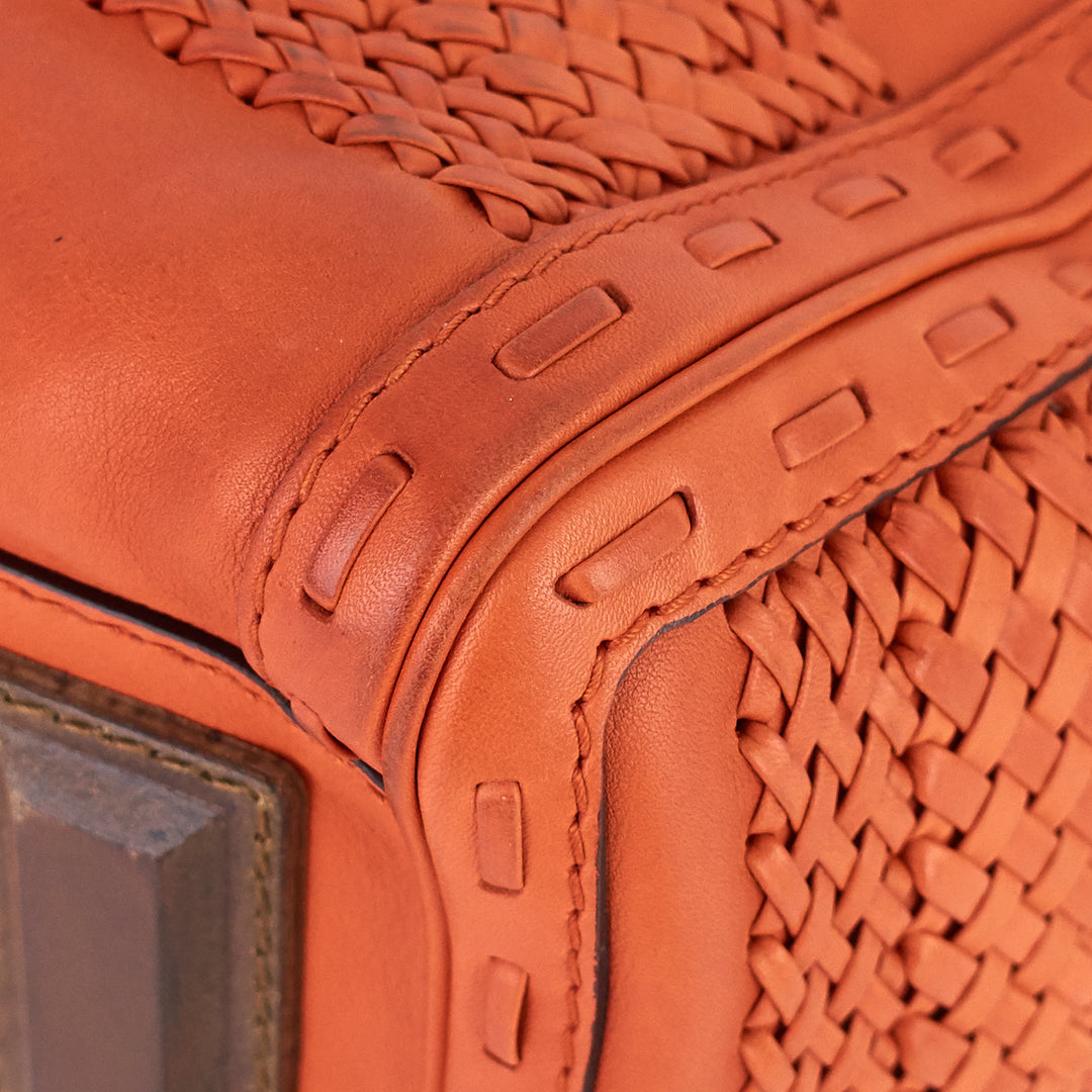 leather 'handmade' medium top handle bag