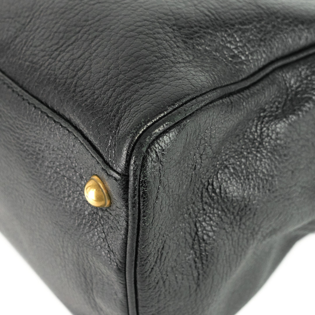 blondie leather monogram logo handbag