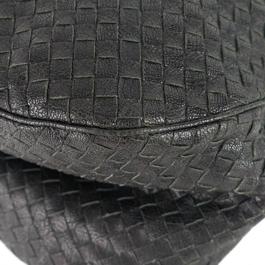 zipped intrecciato nappa leather hobo bag