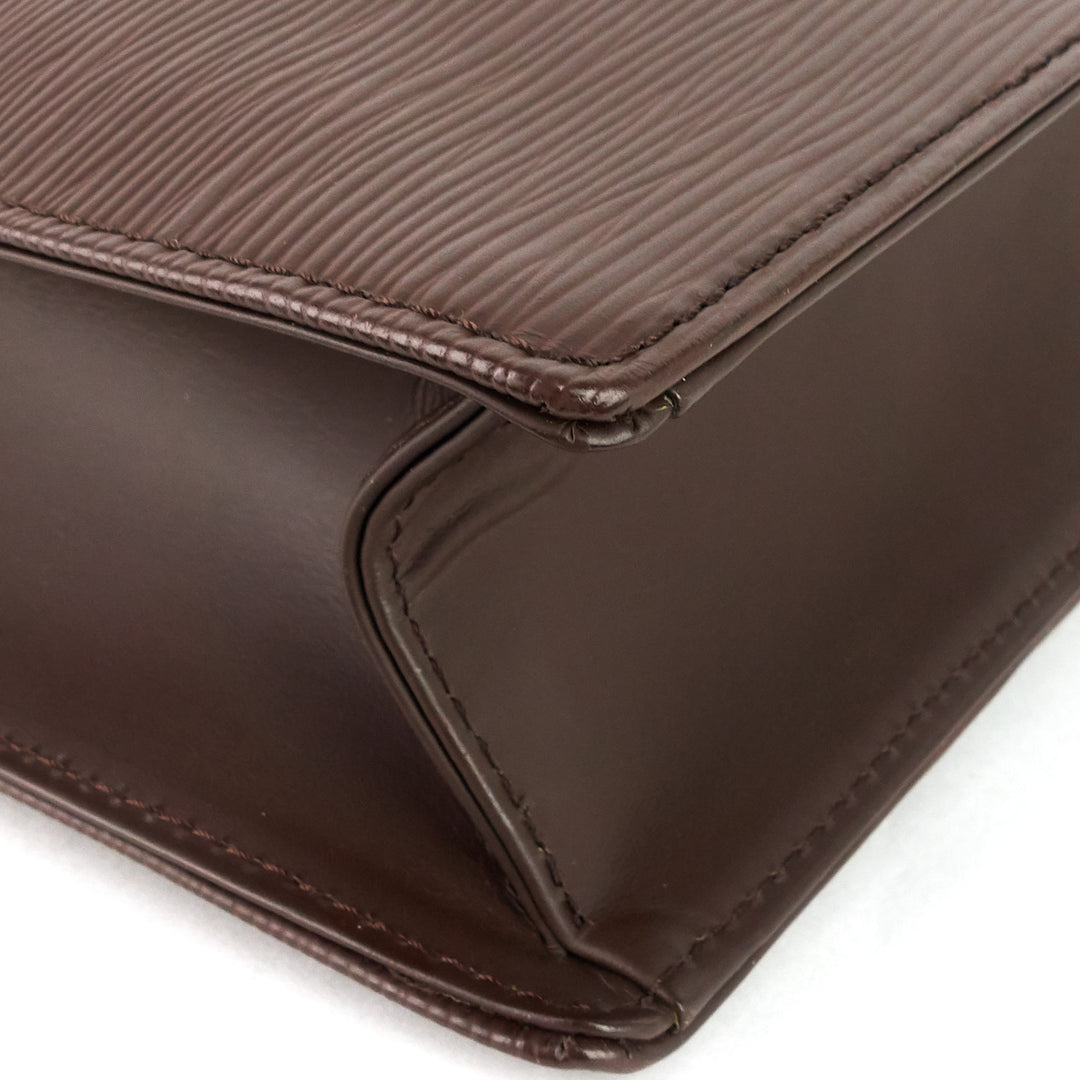 sac plat gm brown epi leather bag