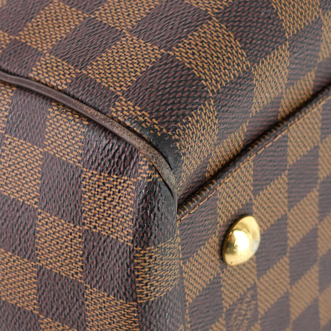 trevi gm damier ebene canvas handbag