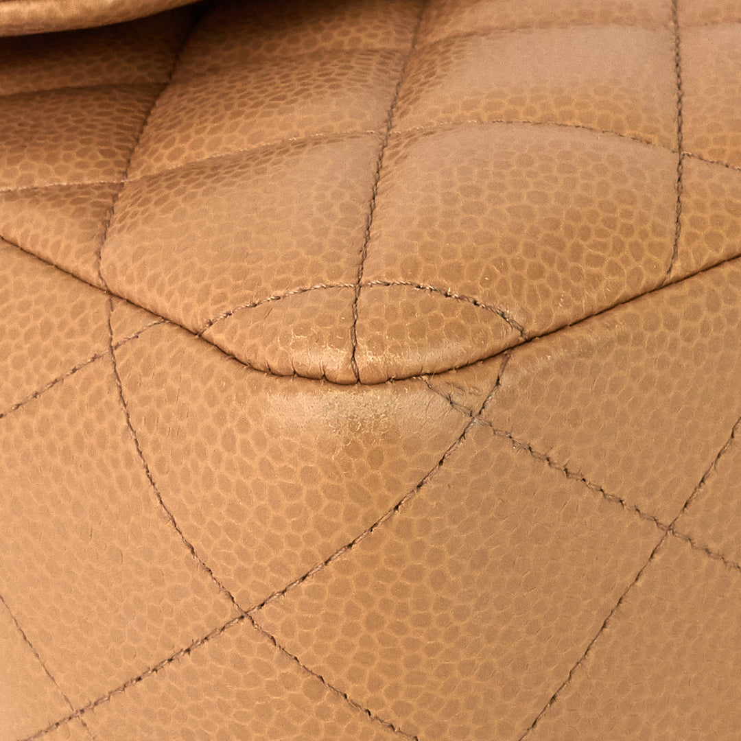 classic double flap jumbo caviar leather bag