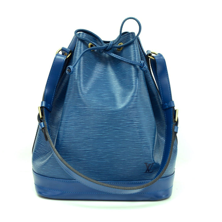 noe blue epi leather large shoulder bag