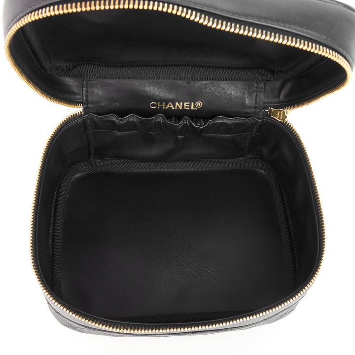 vintage lambskin leather vanity bag