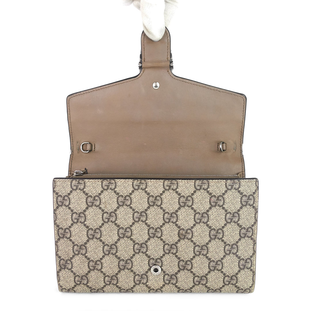 dionysus gg coated canvas chain wallet bag
