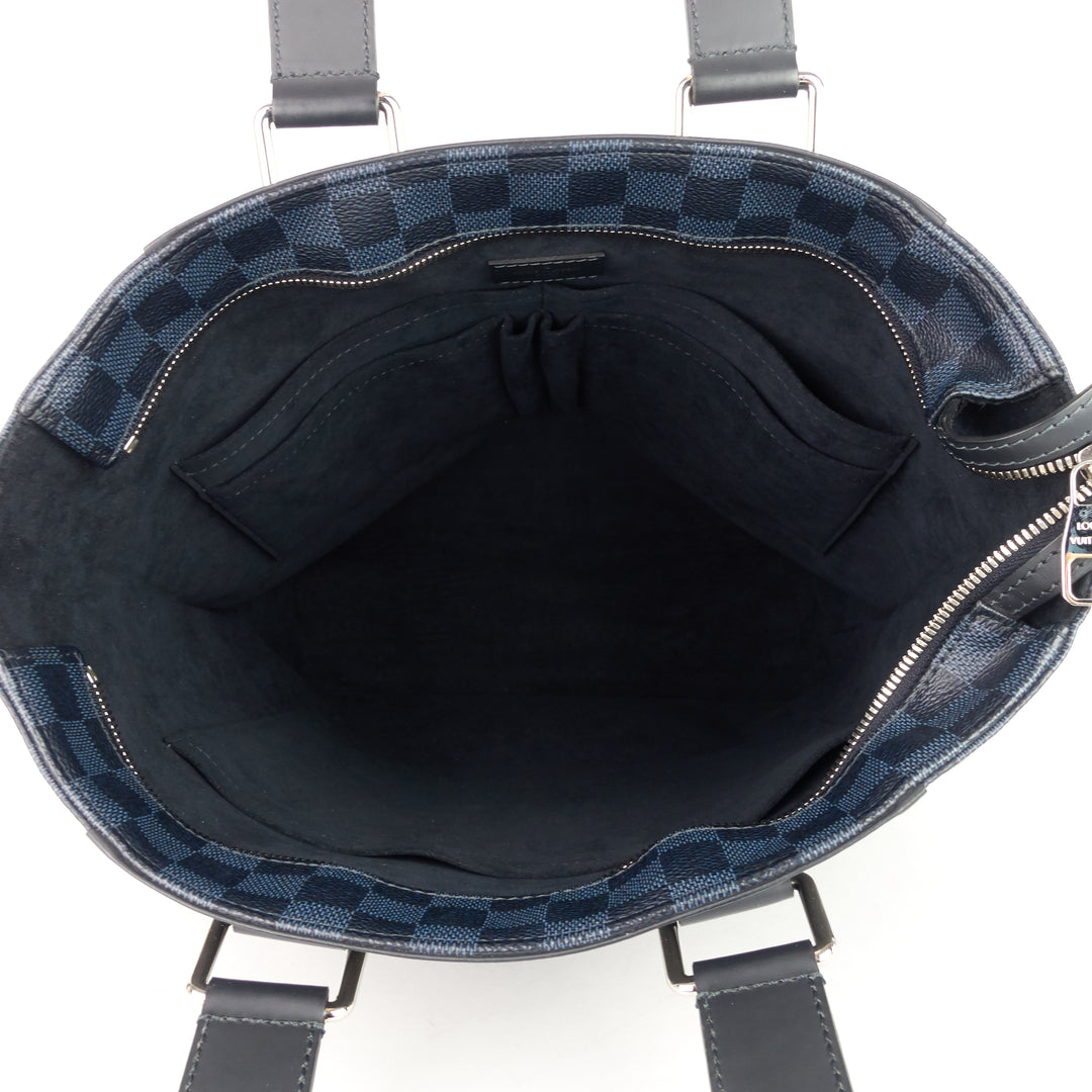 cabas jour damier cobalt canvas bag