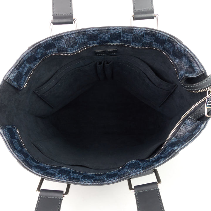 cabas jour damier cobalt canvas bag