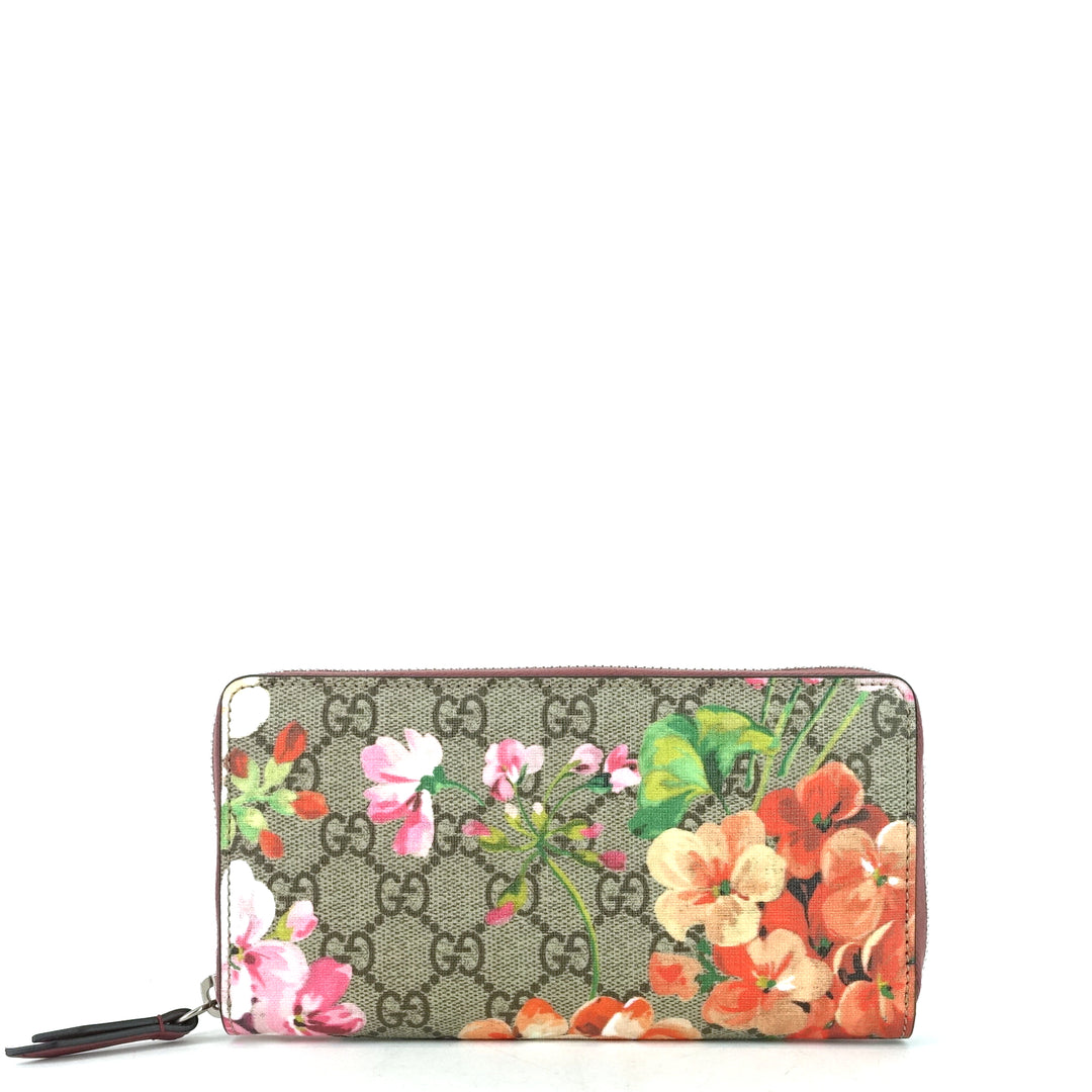 blooms supreme canvas zip around wallet