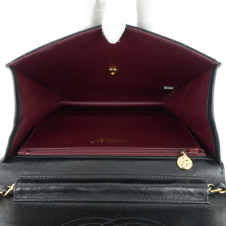 single flap lambskin leather shoulder bag