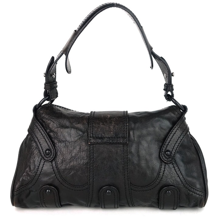 catch purse crystal logo clasp leather bag