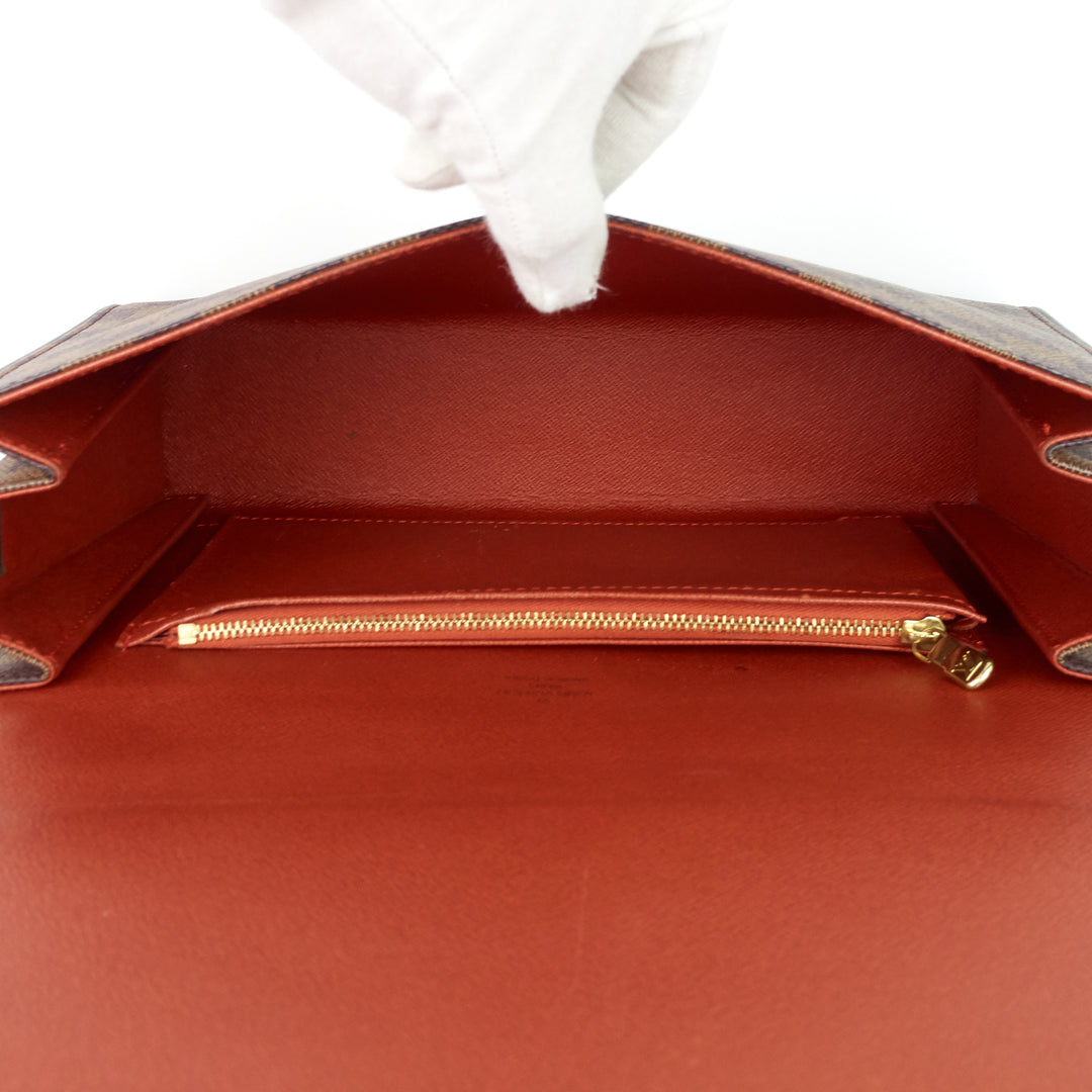 tribeca long damier ebene canvas bag