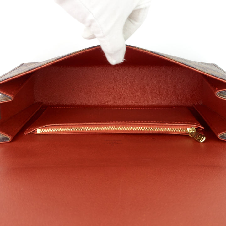 tribeca long damier ebene canvas bag