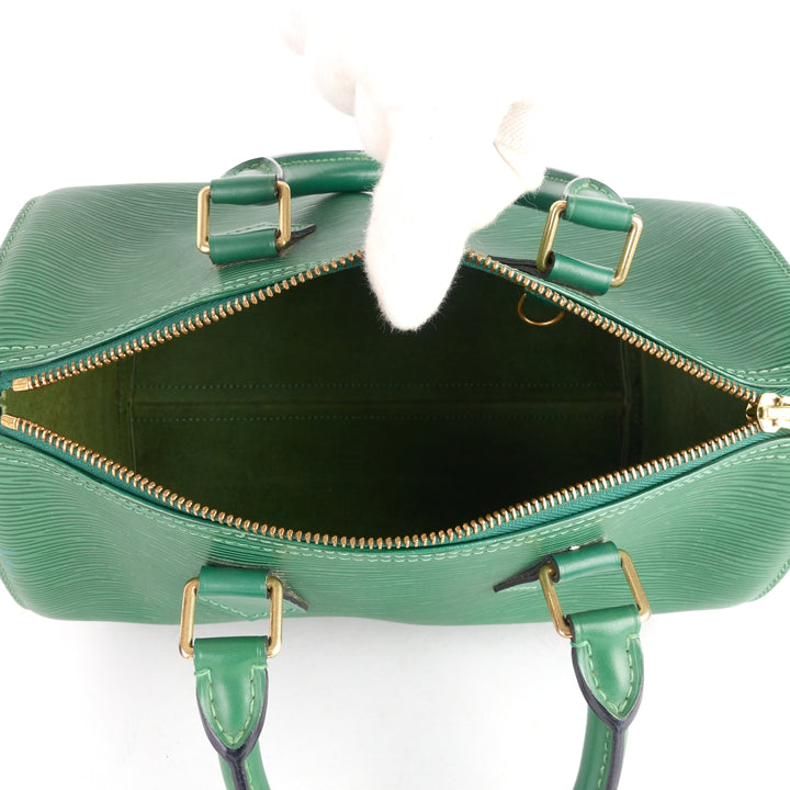 speedy 25 green epi leather bag