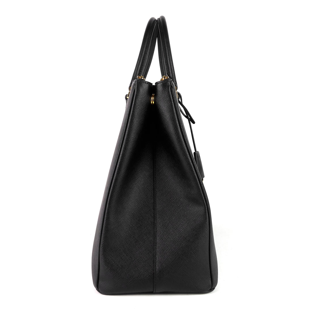 galleria double zip maxi saffiano leather bag