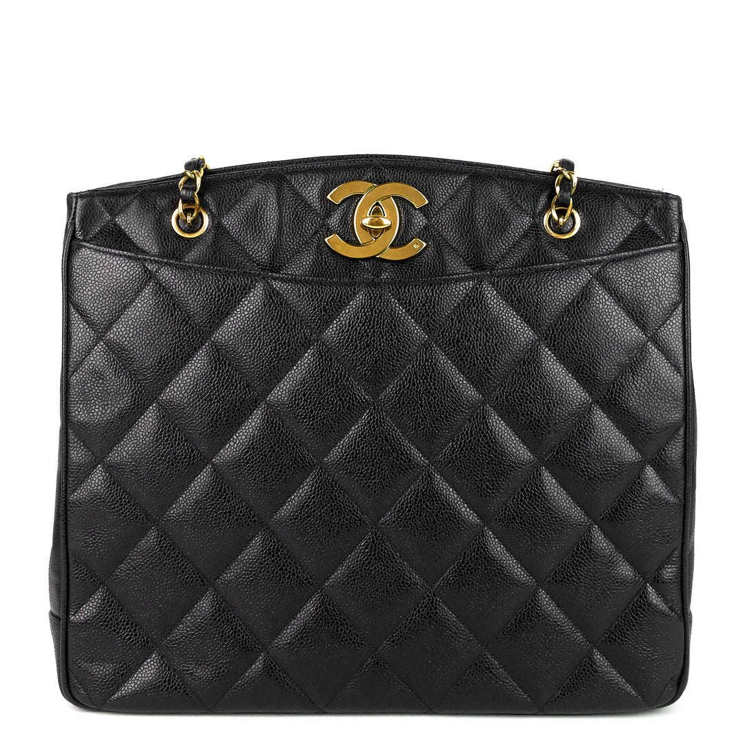 cc turnlock caviar leather bag