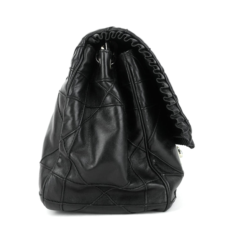 new lock ruffle cannage leather flap bag