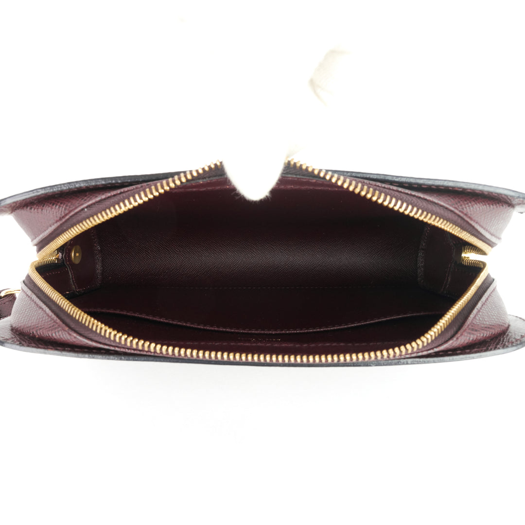 pochette baikal acajou taiga leather bag