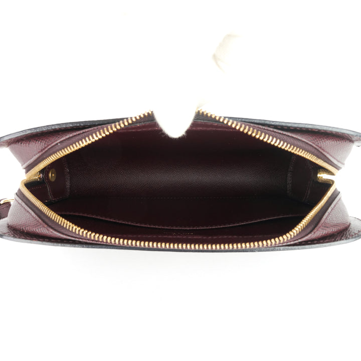 pochette baikal acajou taiga leather bag