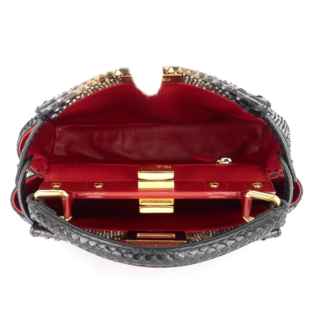 peekaboo mini snakeskin handbag with strap