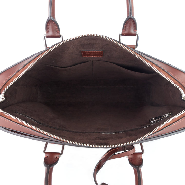 armand ombre calfskin leather briefcase bag