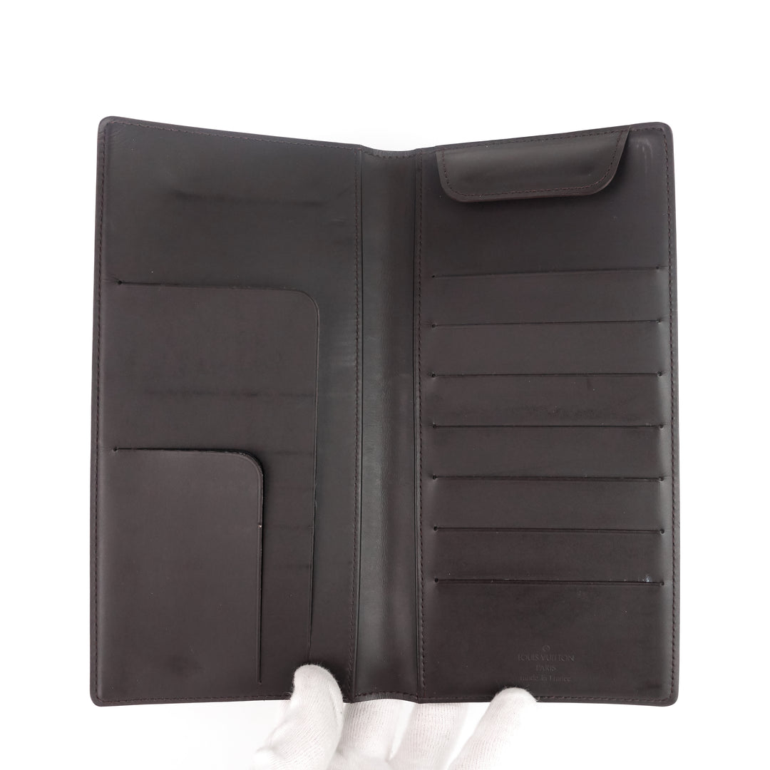 portefeuille glace leather double wallet