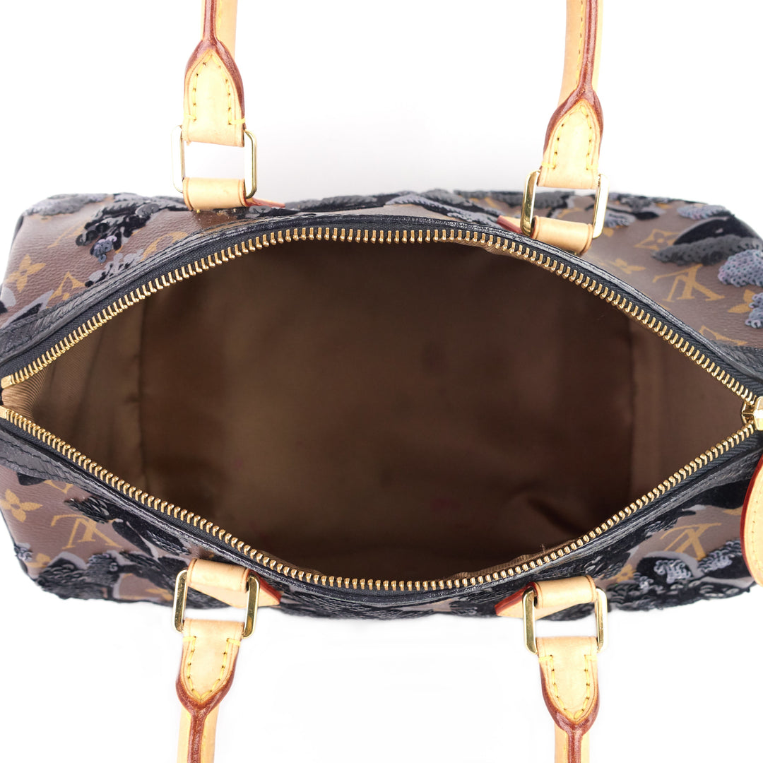 speedy 30 fleur de jais monogram canvas sequin bag