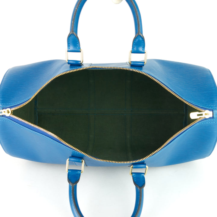 keepall 45 blue epi leather bag