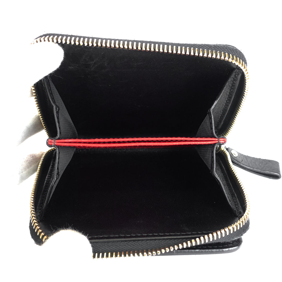 rockstud spike compact lambskin leather wallet