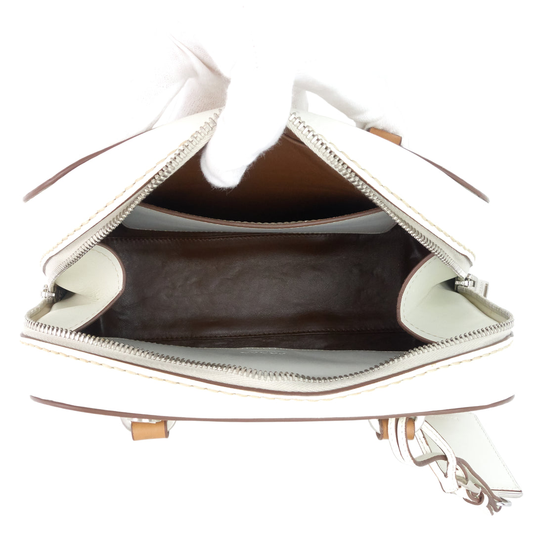 Tri-coloured Vitello Daino Leather Satchel Bag