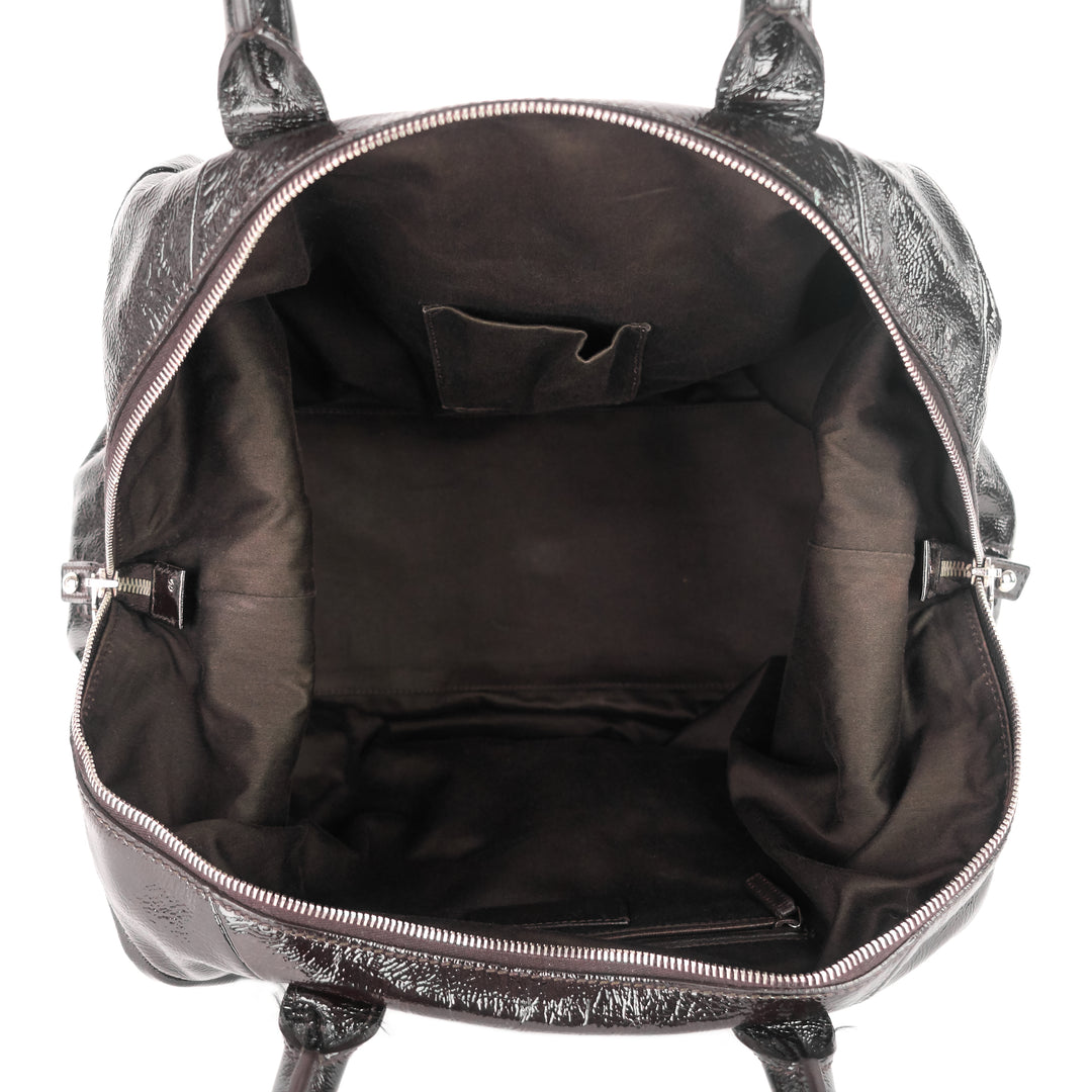 easy sac patent leather bag