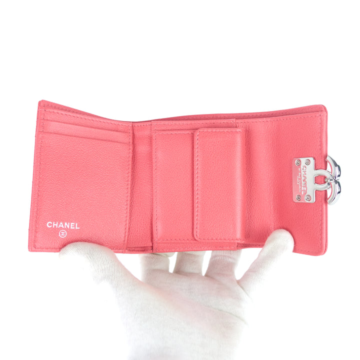 Trifold CC Caviar Leather Wallet