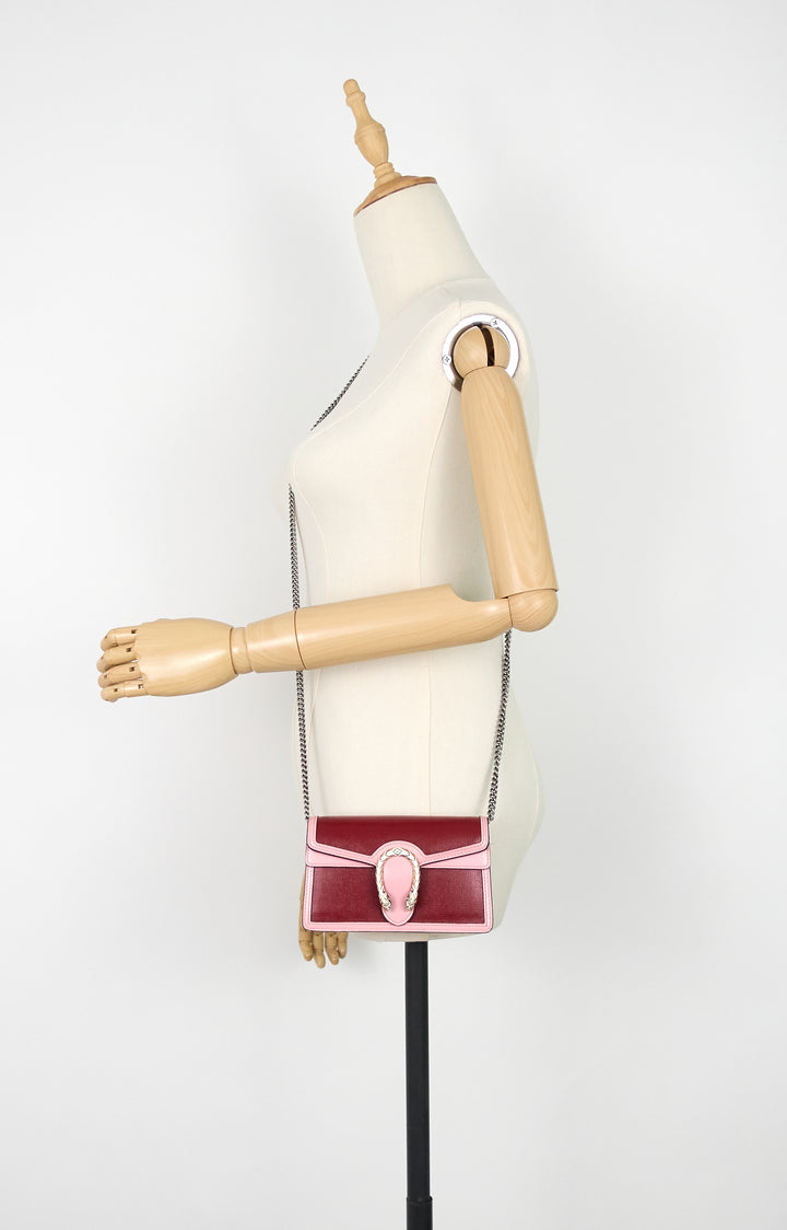 dionysus super mini two-tone leather bag