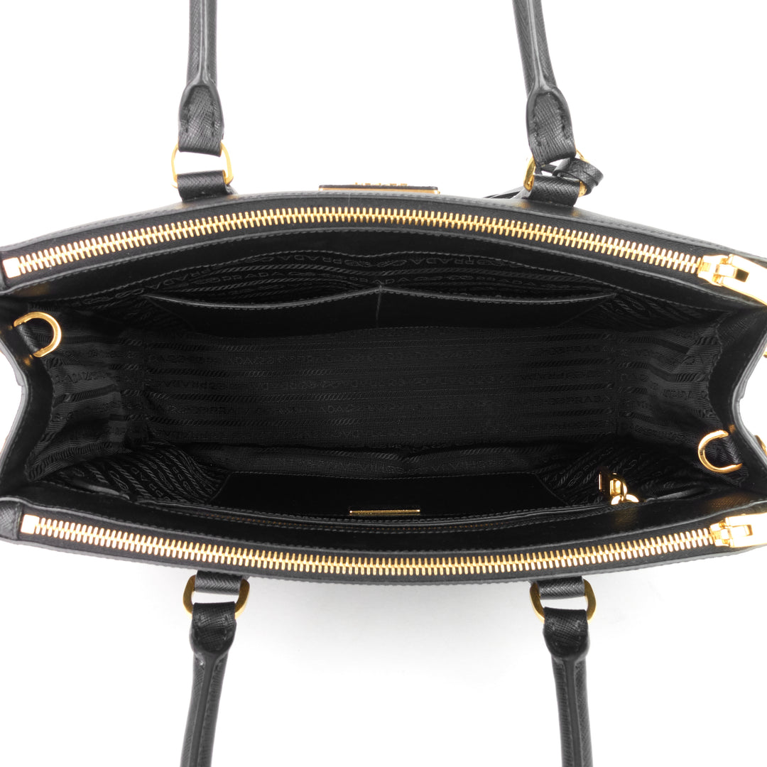 double zip lux medium saffiano leather tote bag