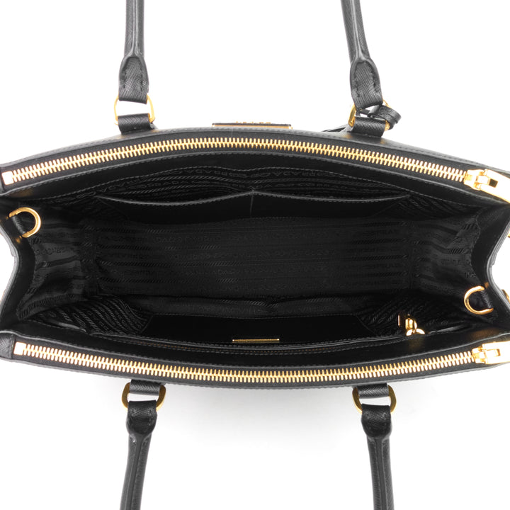 double zip lux medium saffiano leather tote bag