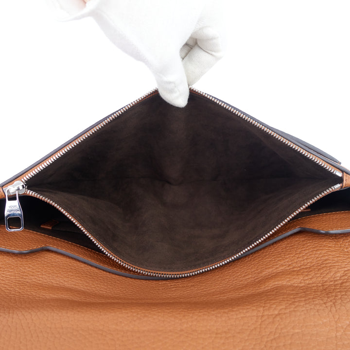 serviette dorian taurillon leather briefcase bag