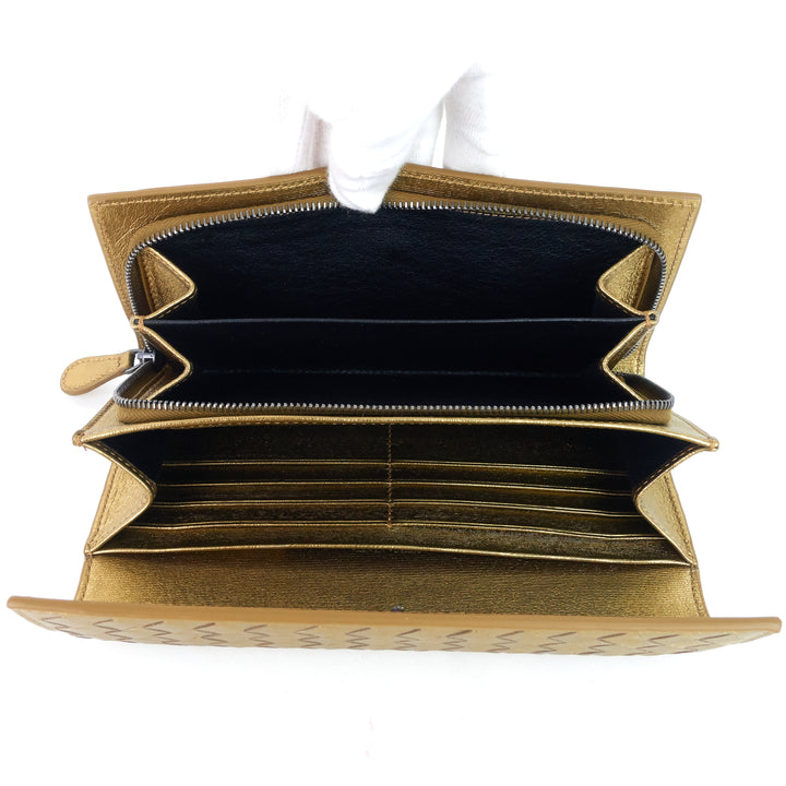 continental intrecciato nappa leather wallet