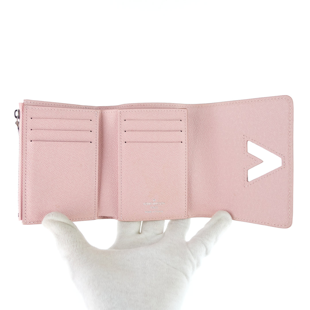 twist pink epi leather compact wallet