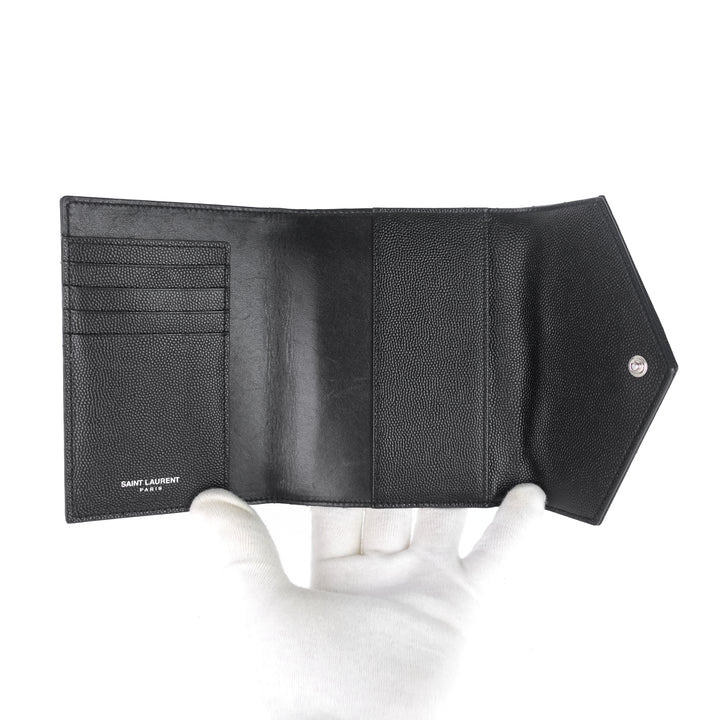 envelope small grain de poudre leather wallet