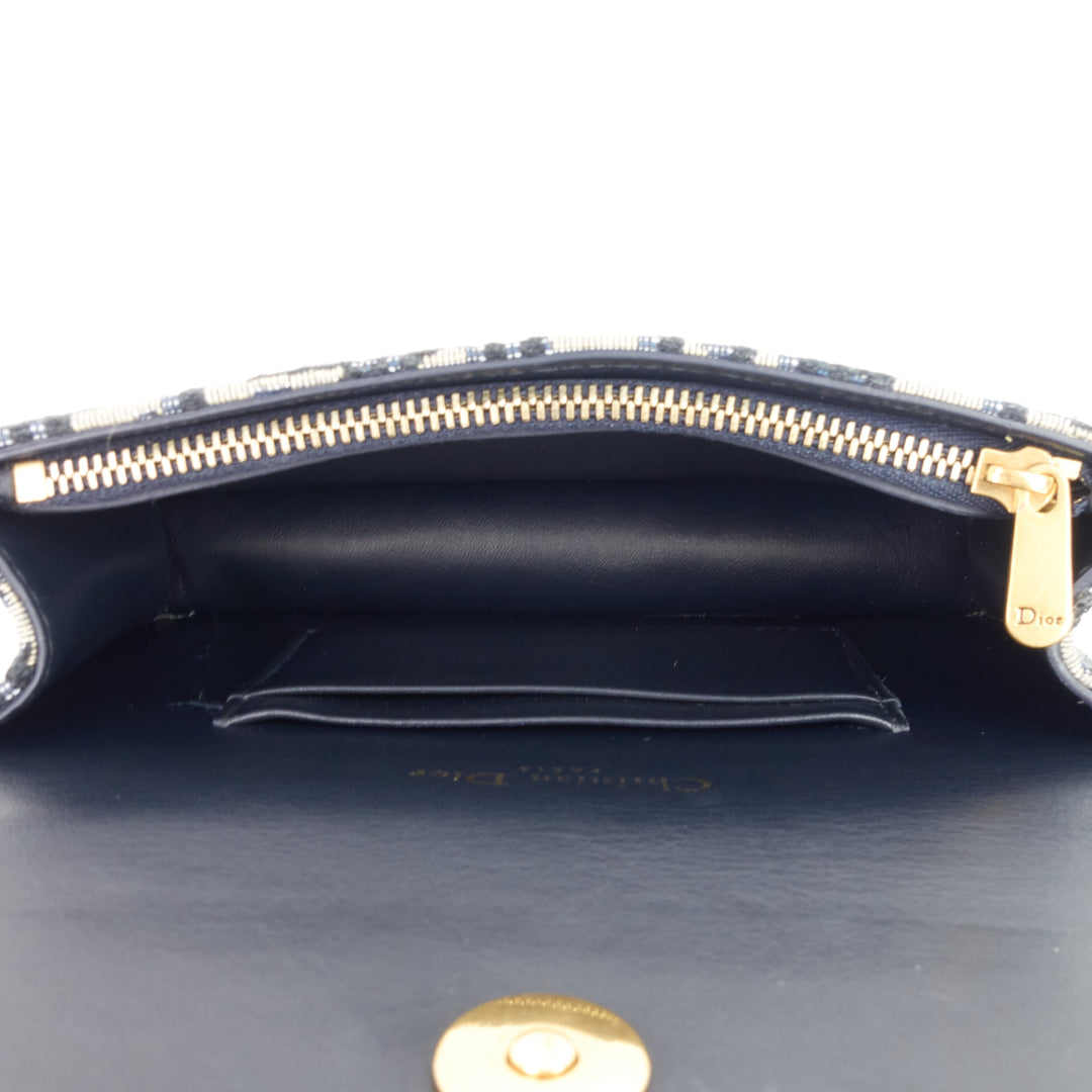 saddle oblique jacquard canvas belt pouch bag