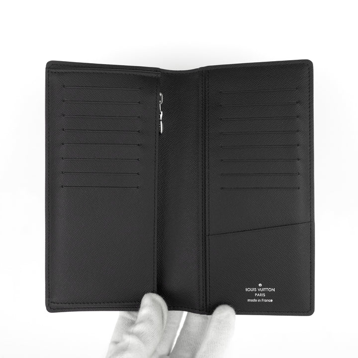 brazza world map damier graphite canvas wallet