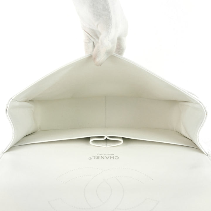 double flap jumbo caviar leather shoulder bag