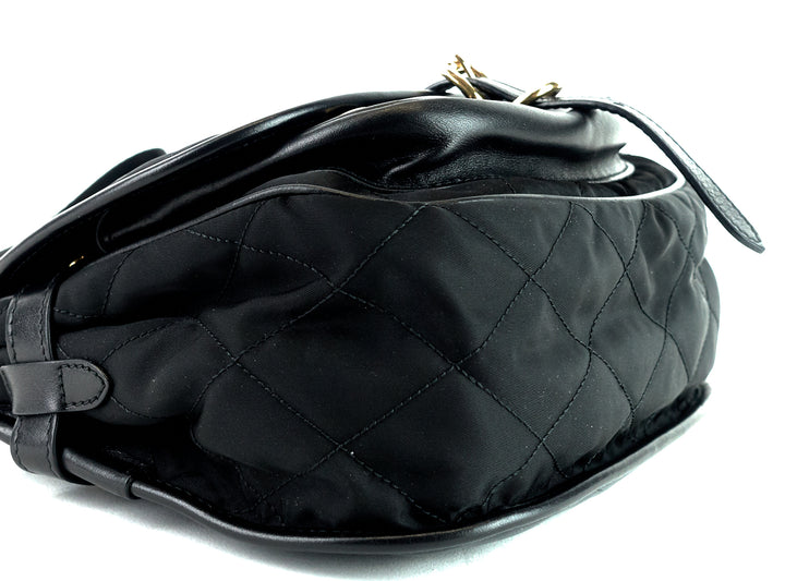corsaire quilted nylon and calf leather bag