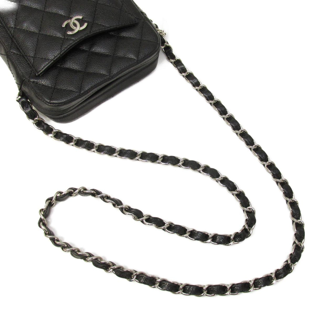 camera caviar leather crossbody bag