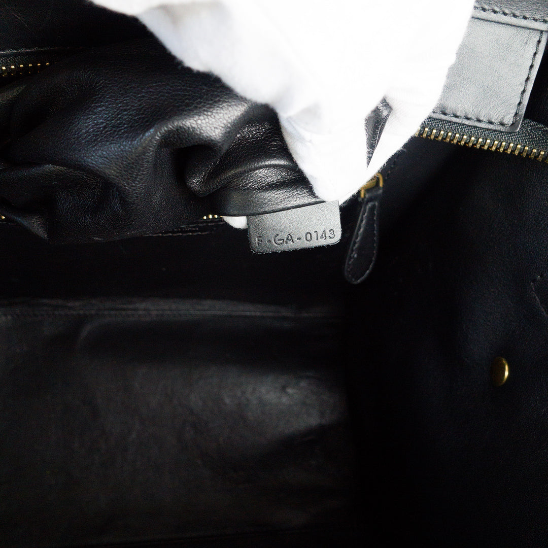 luggage leather and pony hair mini bag