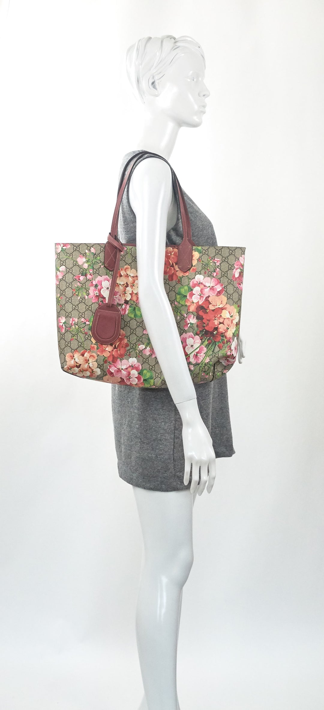 reversible blooms floral print canvas bag
