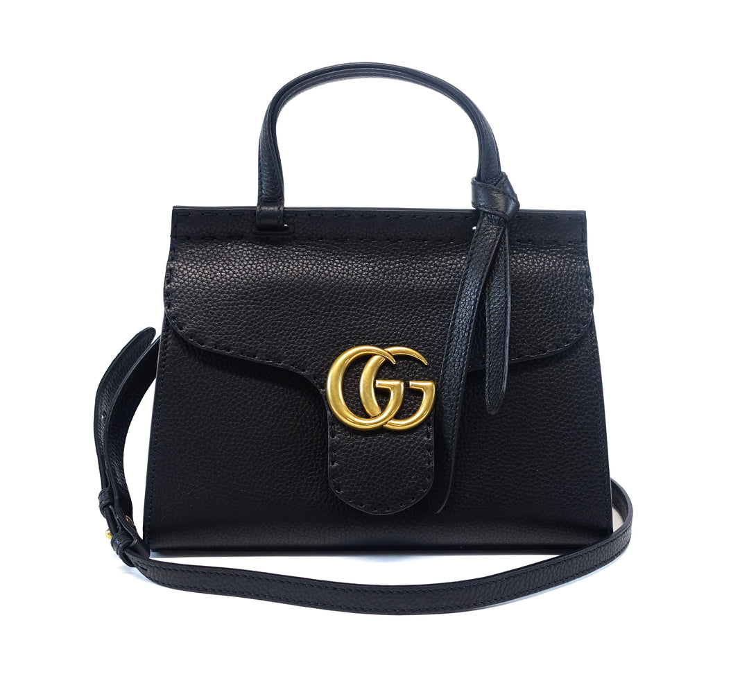 leather gg flap bag